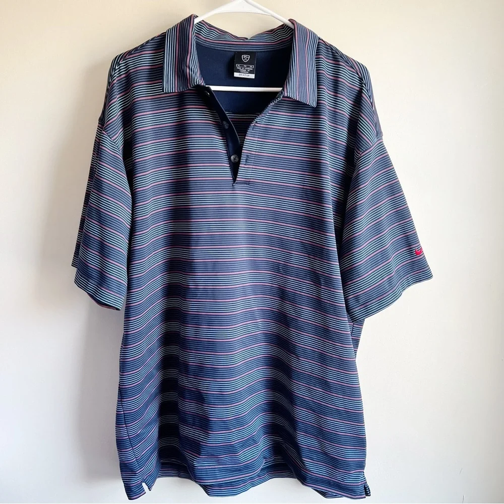 Nike Golf Striped Short Sleeve Polo Tee T-shirt Active Athletic